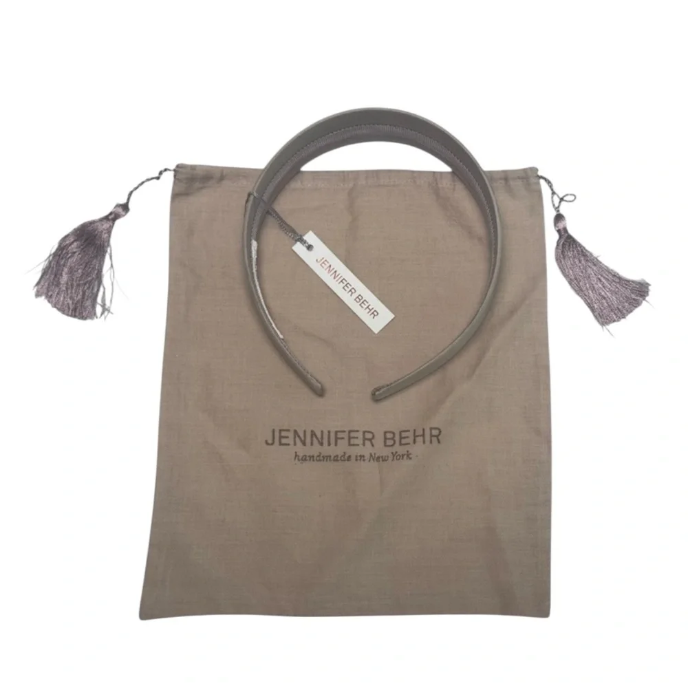 Jennifer Behr Layla Luxurious Satin Headband in a Neutral Oyster Color- O/S